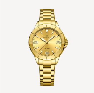 NAVIFORCE NF5022 Golden Stainless Steel Analog Watch For Women - Golden
